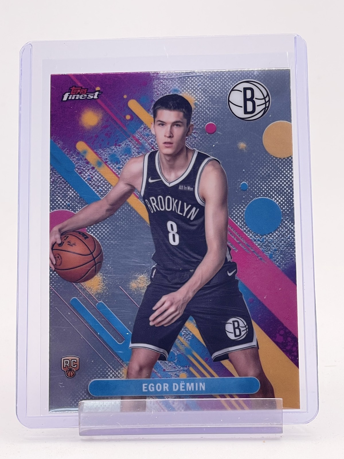 EGOR DEMIN 2025-26 TOPPS FINEST BASKETBALL ROOKIE COMMON #8 NETS A Q6642