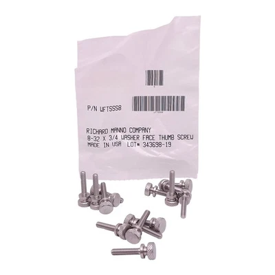 Lot of 15 Richard Manno WFTSSS8 Washer Face Thumb Screw, #8-32 Thread x 3/4in L