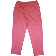 VINTAGE 1980s Womens Pink Textured Pull-On Pants Sz Medium Elastic Waist Comfort