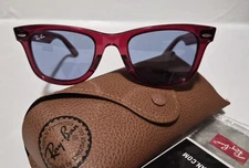 Ray Ban Classic Wayfarer RB 2140 661456 Transpareny Red w/Blue 52mm