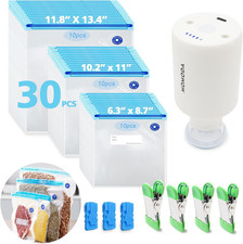 Sous Vide Cooking Bags - Set of 30  Bpa-Free Reusable Vacuum Seal Bags with Air