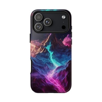 Phone Ink - Case for iPhone/Galaxy/Pixel - Teal Pink Mountain Peak