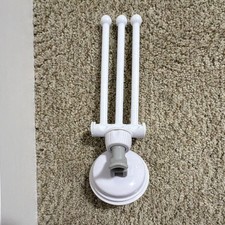 White Adjustable Suction Wall Mounted Bathroom Towel Rack with 3 Swivel Arms