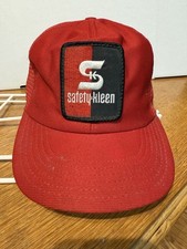 Vintage Safety-Kleen Trucker Hat USA Made Mesh Snapback Patch Cap Red 80s 90s