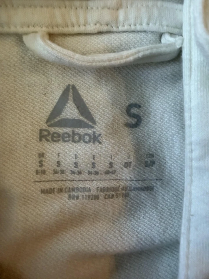 Chaqueta con Capucha Reebok UFC HRSD Para Hombre Pequeña Blanca Cremallera Completa Honor Respeto Disciplina Foto 4 de 4