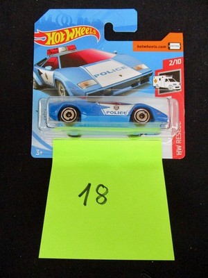 18 Hot wheels LAMBORGHINI COUNTACH POLICE CAR HW RESCUE 2018 OVP NOS unbespielt