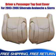 Driver & Passenger Top Seat Cover Med Tan For 03-06 GMC Sierra Chevy Avalanche