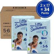 Huggies Little Swimmers Disposable Swim Diapers , Size 5-6  2 pack  17 pack 