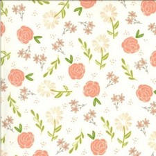 Peach Floral Patchwork Fabric - 1 Meter Cut