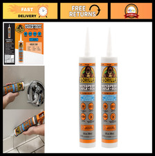 Waterproof Silicone Sealant 10oz Pack of 2 - Clear Caulk for Kitchen, Bath, Wi
