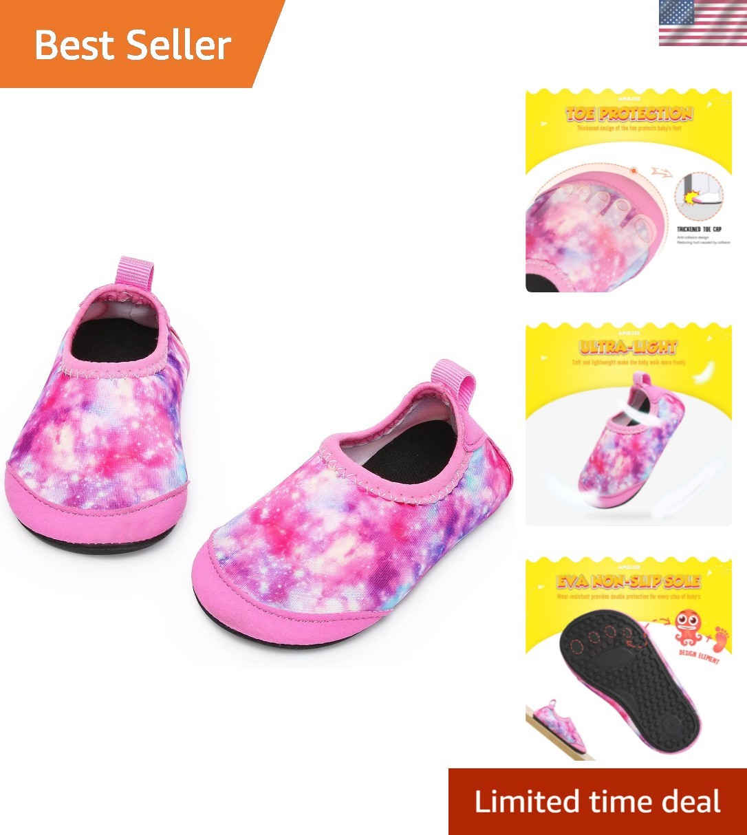 Bebés Niños y Niñas Natación Agua Zapatos Descalzos Aqua Calcetines Antideslizantes para Playa P...