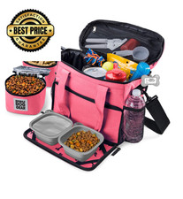 Mobile Dog Gear, Week Away Travel Bag for Small Dogs, Small, Pink