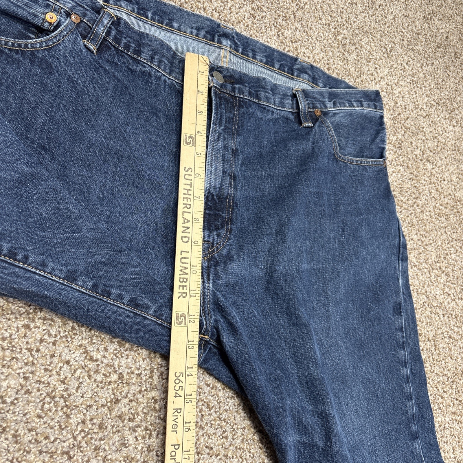 Polo Ralph Lauren Hampton Straight Denim Blue Jeans Mens 44B x 30 BIG (44x28) - View 9