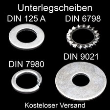 Unterlegscheiben verzinkt M5 M6 M8 M10 M12 M14 M16 - DIN 6798A, 9021, 7980, 125A