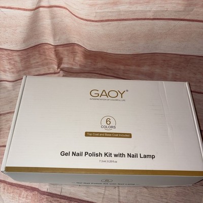 GAOY Poly Gel Nail Kit w/ Lamp, 6 Colors, UV Led Cure (mini) New-Complete