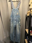 Carhartt Denim Light Blue Dungarees Overalls Canvas Bib Work Wear Pants 38” 30”