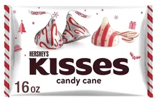 HERSHEY'S KISSES Candy Cane Flavored, Christmas 🎄Candy Bag, 16 oz