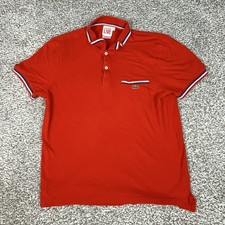 Polo Lacoste Live Para Hombres Grande Rojo Algodón Caimán Logo Bolsillo Top Tenis
