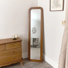 Tall Arched Wooden Stepped Frame Leaner Mirror 160cm x 42cm