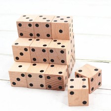 10pcs/set Wooden Square Right Angle Dice Beech Game Dice 20x20mm
