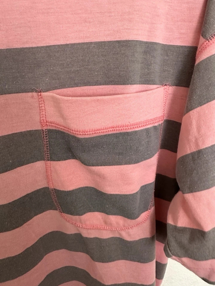 Vintage 90’s Bugle Boy Men’s Striped Front Pocket Surf Grunge T Shirt Size M - Image 2 of 4