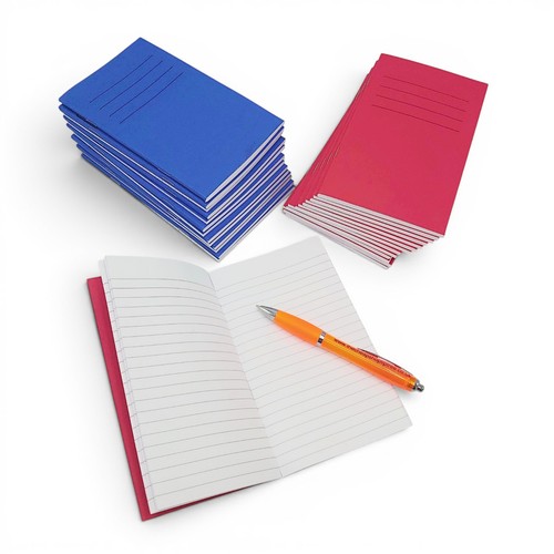 A6 Lined Notebook Memo Book Red Royal 80 Page 7mm Lined School Stationery