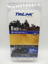 2-Pack TriLink Saw Chain 8 Inch S34 Pole Saw 14334X2TLW Echo Remington Poulan