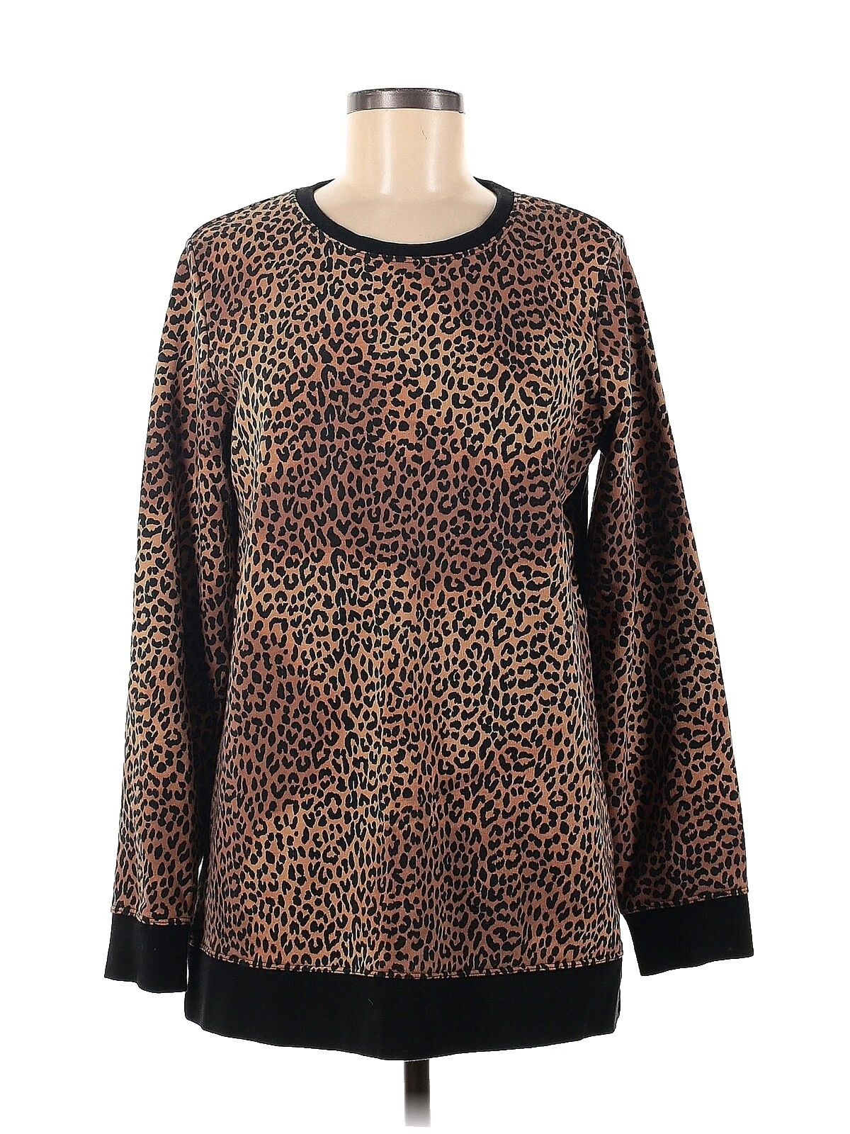 Lands 'End Mujer Suéteres Para Mujer Marrón Estampado Animal