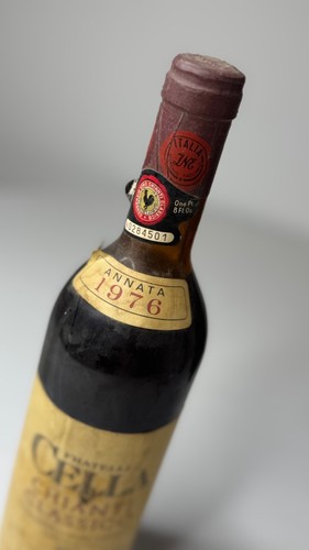 VINO ROSSO DA COLLEZIONE CHIANTI CLASSICO CELLA 1976 GALLO NERO - Bild 2 von 3