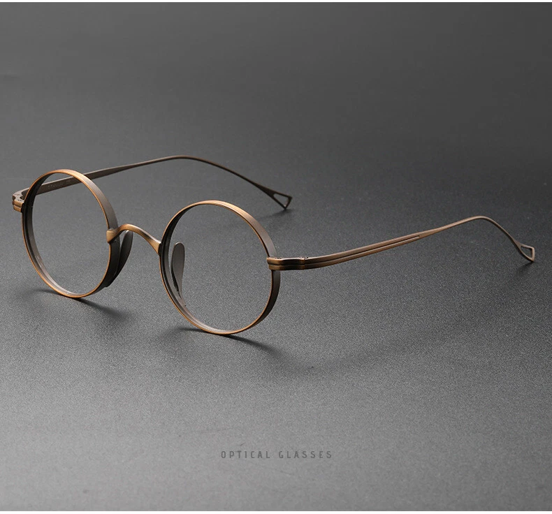 Japanese Titanium Handmade Retro Eyeglass Frames Women Men Round Glasses US - Image 4 of 4