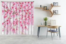 3D Pink Peach Blossom ZHUA622 Photo Curtain Window Blockout Fabric Amy 2023