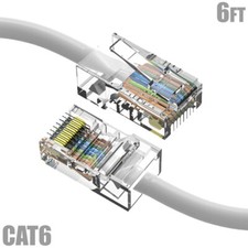 6FT Cat6 RJ45 Ethernet LAN Network UTP Non-Boot Patch Cable Copper 24AWG White