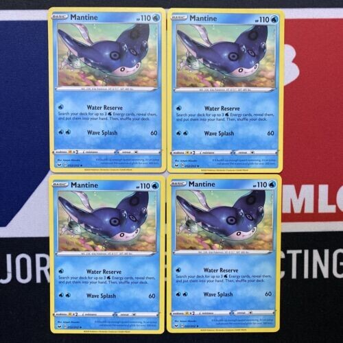 4x PLAYSET POKEMON TCG 4x Mantine - Sword & Shield - 052/202 - Nonholo Uncommon