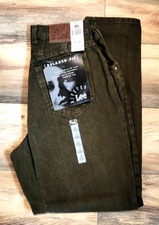 VTG Lee Riveted Jeans Womens 12 Short Dk Green Denim Pants NWT Union Made 28x30