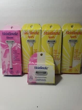 Lot of 5 Skintimate 3 Spark, 1 Bloom  Razors and 1 Refill with 4 Cartridges 
