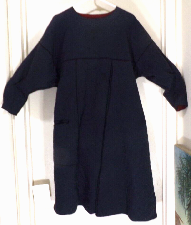 SIMPLE LONG BLACK DRESS W/ RED LINING LONG SLEEVE v88cr cl88cr S10 | eBay