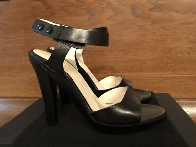 Jil Sander Pumps Halb Schuhe 36 Echt Leder schwarz 10cm Absatz