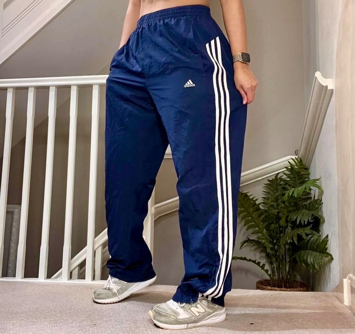 パンツ 90s adidas buggy wide nylon pants y2k M Vintage Adidas Track Pants Mens XL Wide Leg Striped