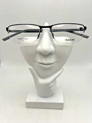 Flexon E1146 Flexible Titanium Designer Eyeglasses Frames Black/Grey 54-18-145