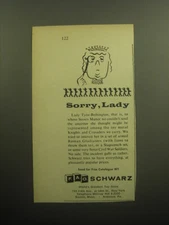 1958 F.A.O. Schwarz Toys Ad - Sorry, Lady