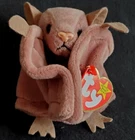 Original Ty Beanie Babies BATTY The Bat 1996 Vintage Tan