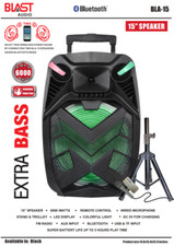 Portable 5500 Watts 15  Speaker WITH FREE STAND AND MICROPHONE