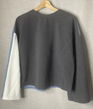 Zara Womens Pullover Sweatshirt Multicolor Bell Type Long Sleeve Crew Neck S