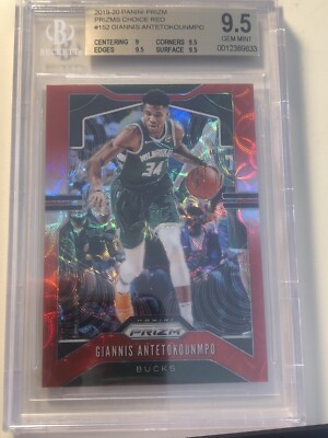 2019 Panini Prizm #152 Giannis Antetokounmpo CHOICE RED /88 Bgs