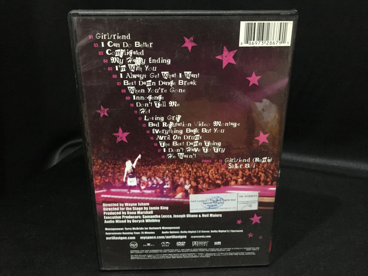 Avril Lavigne The Best Damn Tour Live In Toronto DVD (RCA/BMG 2008