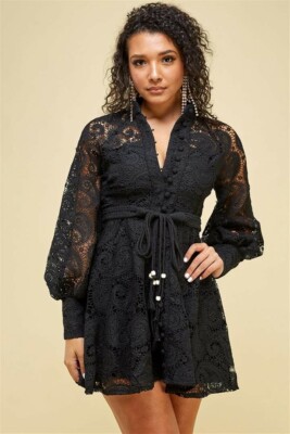 Ma Cherie Black Mini Lace Dress | eBay