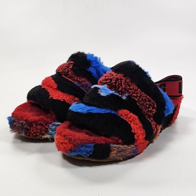 UGG Women's Fluff Yeah Slide CALI Collage Slipper Size 6