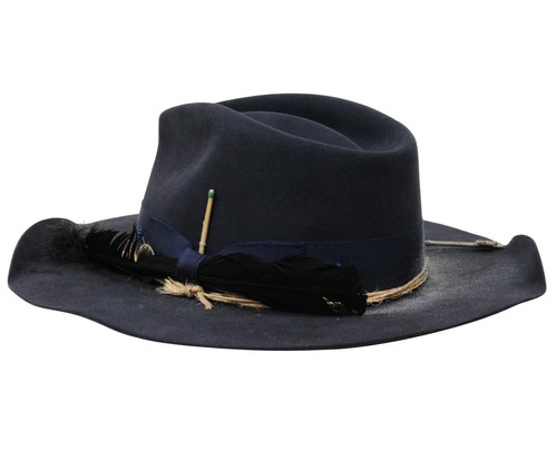 Soloist Navy Fedora Distressed Hat Size 