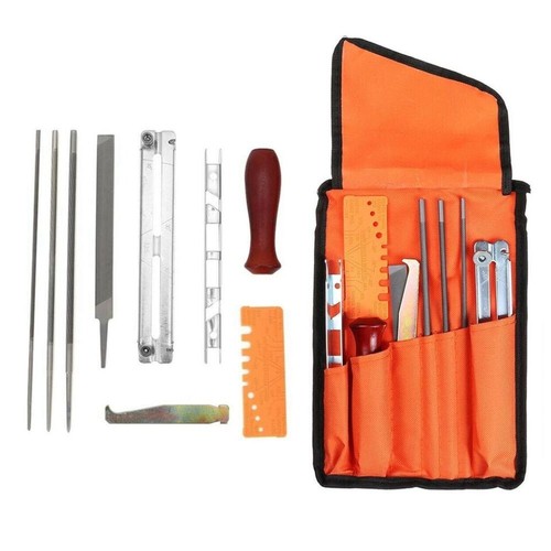 10 Feilen Set Schärfset Feile Tasche Für Motorsäge Kette Kettensägen Schärfen - Bild 13 von 13