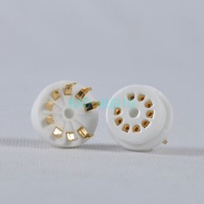 4pcs Gold Plated Ceramic Vacuum 9pin Tube Socket PCB For 6DJ8 ECC83 Tube Amps